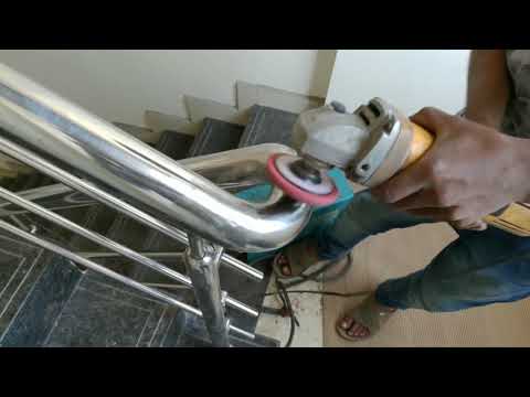 how to installing balcony stair steps railing | steel pipe railing fitting