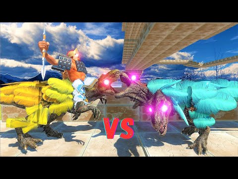 The T-Rex Knight's Death Climb: Battle of the Dinosaur Tower! Rescue, Fight, Win! | ARBS