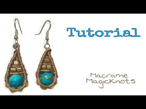 Green Macrame Beaded Earrings Tutorial EASY Macrame Craft Idea