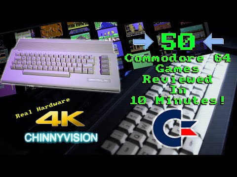 ChinnyVision - Ep 324 - 50 Commodore 64 Games Reviewed In 10 Minutes. Real Hardware. 4K!