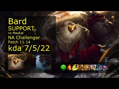 Bard Support vs Maokai - NA Challenger 7/5/22 Patch 11.14 Gameplay
