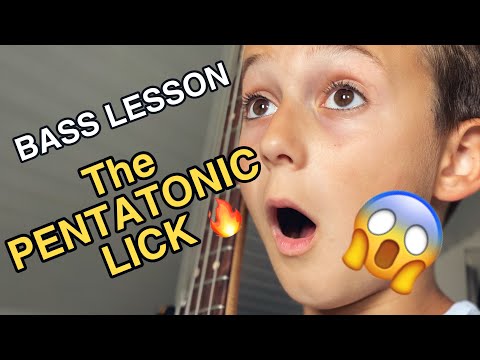(9yrs) AronTheBassist BASS LESSON: The pentatonic lick