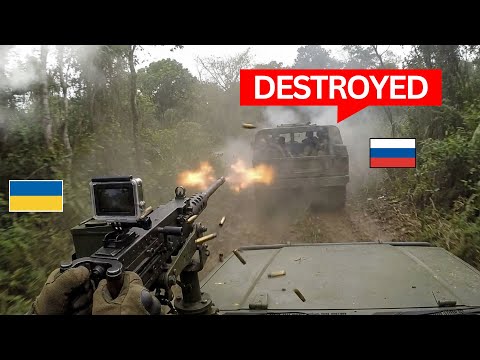 Ukraine War - Ukraine’s Soldier Catches Russian Vehicle DESTROYED in Seconds • Insane GoPro Footage