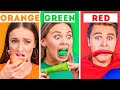 EATING ONLY ONE COLOR OF FOOD FOR 24 HOURS! || Funny Food Challenges