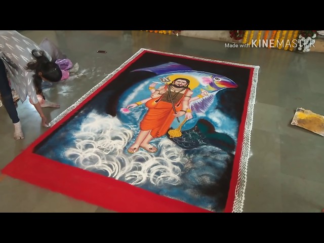 Portrait rangoli design raja matha by rajshri bhagwat - video 2