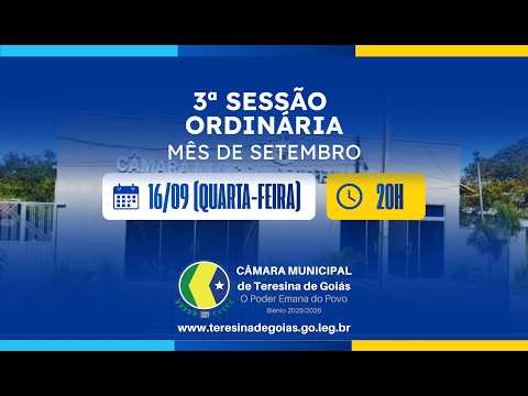 3ª SESSÃO ORDINÁRIA DO MÊS DE SETEMBRO DE 2026.