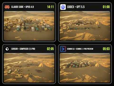 Model Comparison of desert village generation on SimWorld Studio