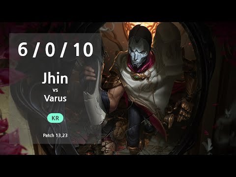 Jhin ADC vs Varus - KR GrandMaster Patch 13.23