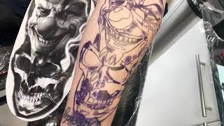 Tattoo clown and skull