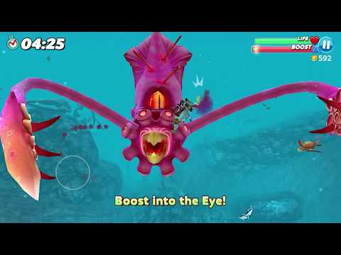 Using Mako Shark to beat the Colossal Squid in 4 MINS - Hungry Shark World