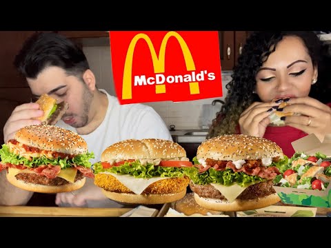 MUKBANG MCDONALD’S: MY SELECTION BBQ, ASIAGO DOP, CHICKEN PEPPER 🍔 e MILKSHAKE ALLA BANANA🥤
