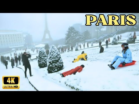 Paris Montmartre ❄️ 2026 First Snow Walk 4K | Rare Winter Snowfall