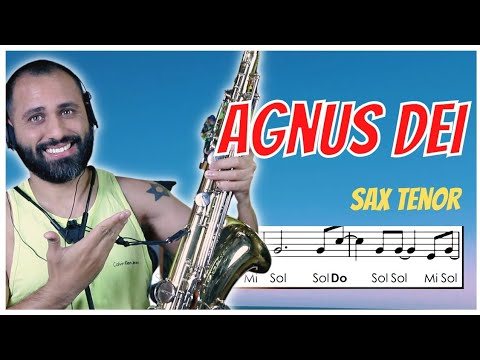• Agnus Dei | Partitura com notas simplificada - Sax Tenor 🎷
