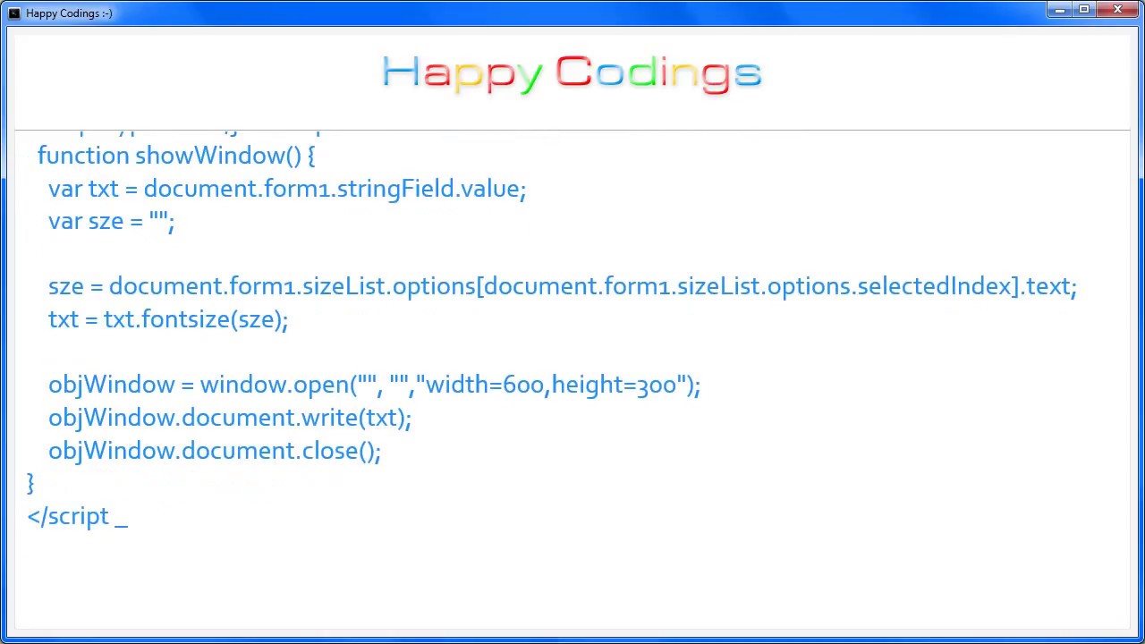JavaScript | Set font size with form control