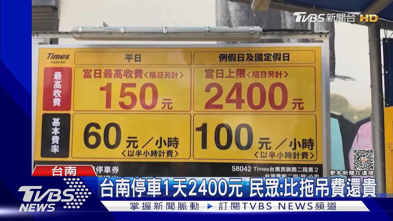 夭壽!台南停車1天2400元 民眾:比拖吊費、月租停車還貴