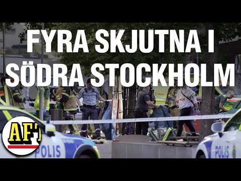 Fyra personer skottskadade i Farsta – stor polisjakt
