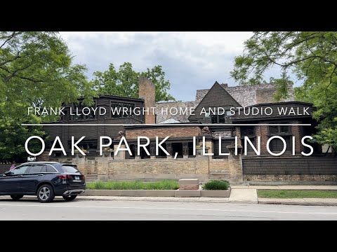 [4K] Oak Park, IL US - Frank Lloyd Wright Home and Studio walk