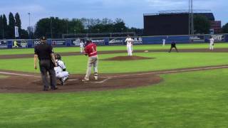 Kevin Kelly pitching for Neptunes on July 28, 2016