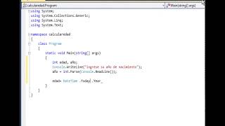 calcular edad en c#