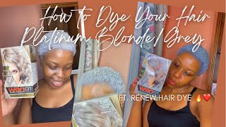 HOW TO DYE YOUR HAIR PLATINUM BLONDE/GREY | ft. Renew | South African Youtuber
