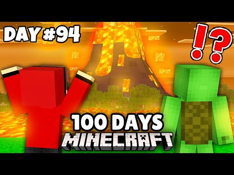 Surviving 100 Days on Volcano Island in Minecraft