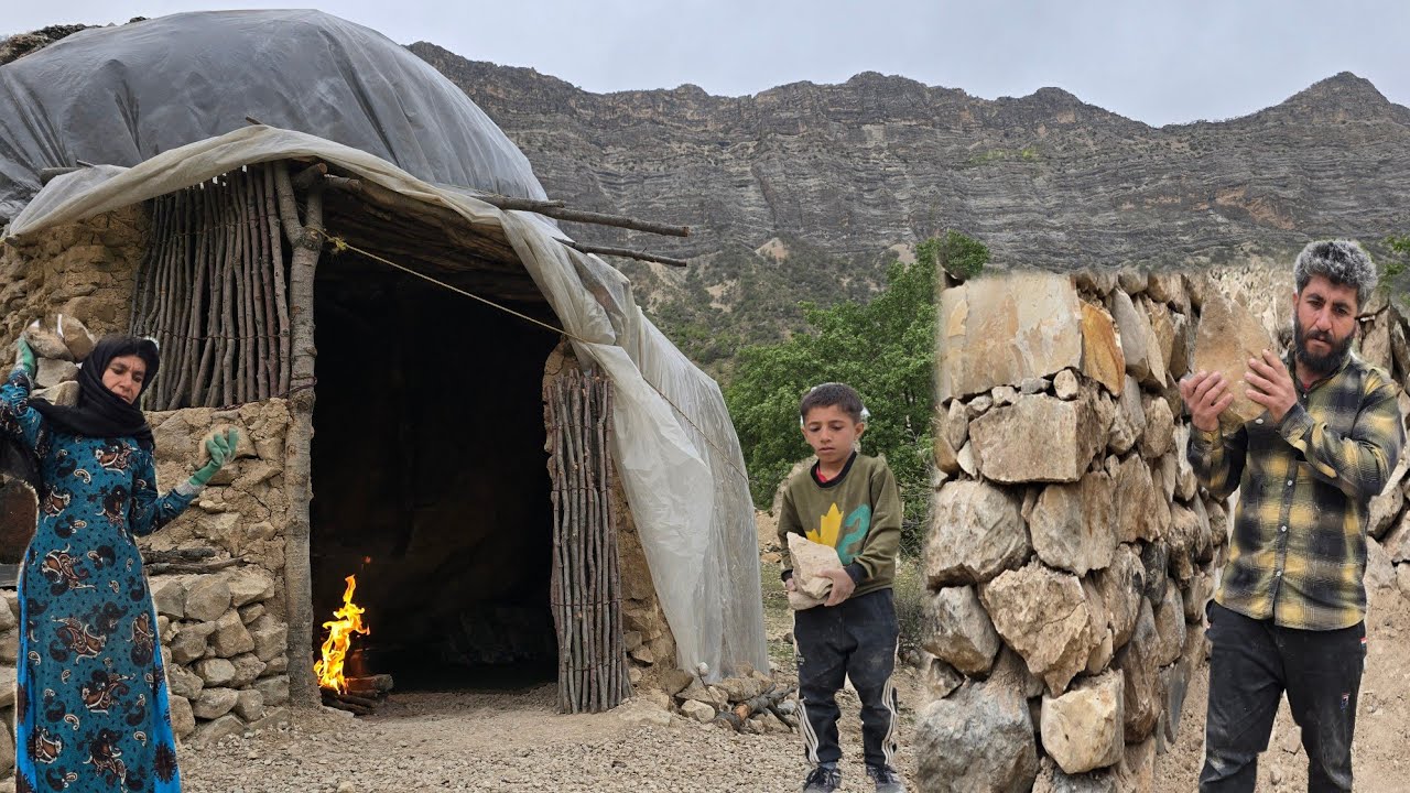 Nomads' cave life, building traditional baths in the heart of the mountain for survival