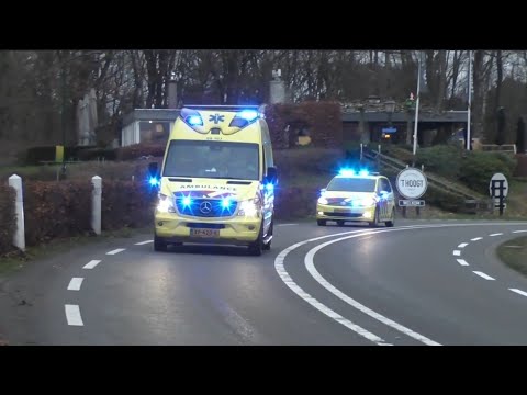 Politiebegeleiding OVDG en Ambulance met spoed naar en van een Ongeval in Soest
