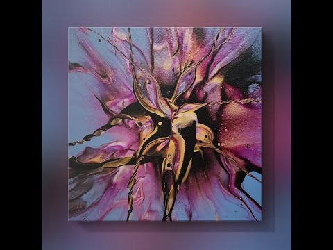 (713) Dutch Blow Out Flick N Spin Acrylic Pouring Technique, "Hydra"