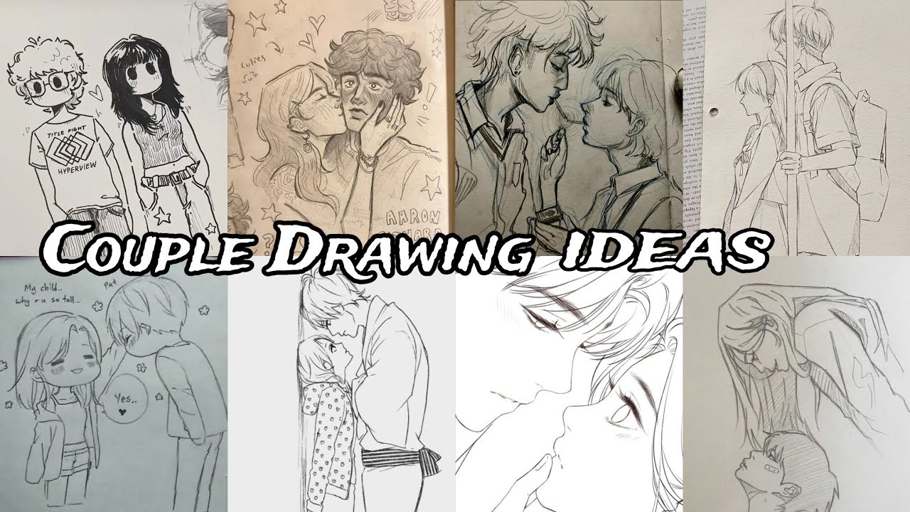 Couple Drawing Ideas | Cute Couple Drawing | Aesthetic Couple Drawing