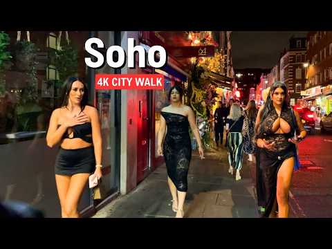 LONDON Nightlife Summer Night 🇬🇧 Soho Bars and Clubs 🚶 City Sounds in 4K 🏴󠁧󠁢󠁥󠁮󠁧󠁿
