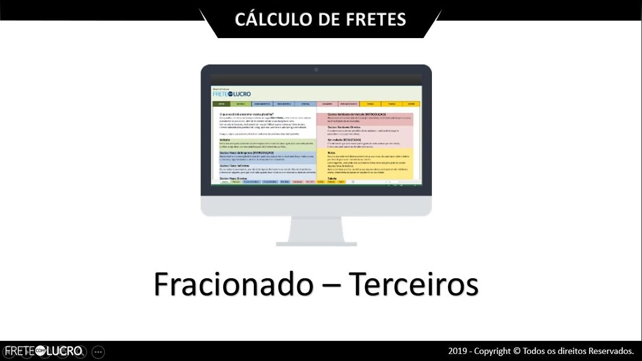 Planilha de Cálculo de Frete Fracionado – Frota Terceirizada
