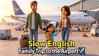 Family Trip to the Airport ✈️ | Easy English Listening Practice | Family Life Conversation
