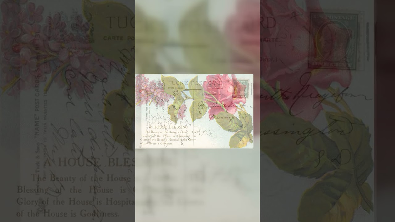 Tuck's Postcard, Divided Back, A House Blessing, Early 1900s Video