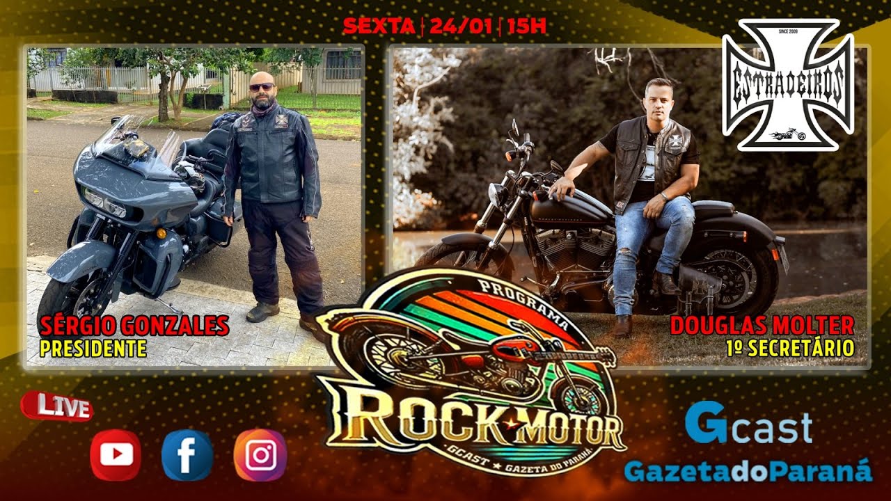 ROCK MOTOR #18 – ALEXANDRE BAREA RECEBE SÉRGIO GONZALES E DOUGLAS MOLTER DO ESTRADEIROS MOTOCLUBE