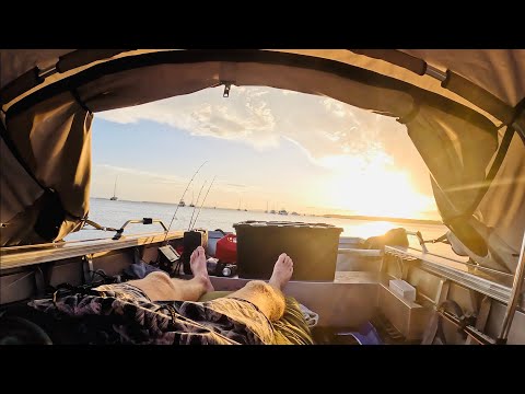 24 HR Solo Camping With New Boat Tent | Catch & Cook