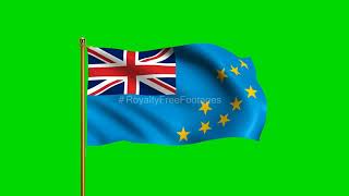 Tuvalu National Flag | World Countries Flag Series | Green Screen Flag | Royalty Free Footages