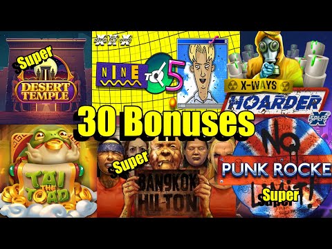 Thumbnail for video: Low Stake Bonus Buy Session, Bangkok Hilton Super, Punk Rocker Super, Desert Temple Super &Much More