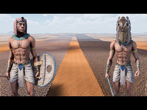 200.000 EGYPTIAN SPEARMEN vs 200.000 EGYPTIAN WARRIORS - Ultimate Epic Battle Simulator 2 UEBS 2
