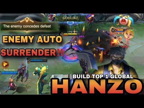 THIS IS HOW YOU USE HANZO TO MAKE ENEMY AUTO SURRENDER‼️| BUILD TOP 1 GLOBAL HANZO(MLBB)