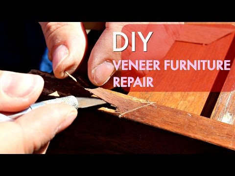 Veneer repair on a bookcase