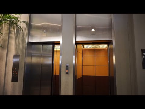 AMAZING! OTIS Autotronic traction elevators with touch buttons @ River Bank Plaza, Milwaukee, WI