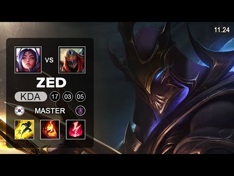 Zed Mid vs Irelia - KR Master - PreSeason 12 Patch 11.24