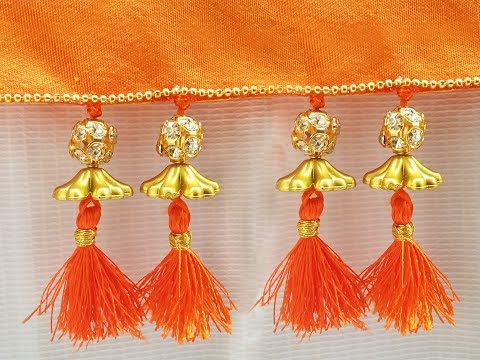 How to make saree kuchu easily at home l DIY silk thread saree tassels, kuchchu ,kuchu design # 28 Video