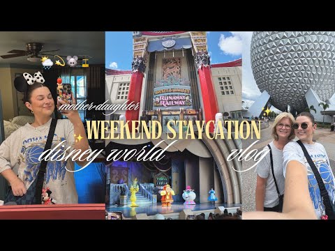disney world staycation vlog with my mom 🌦️ hollywood studios, pin unboxing, skyliner + resort time