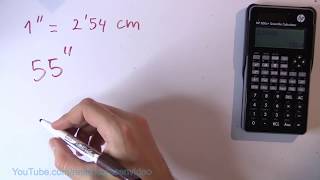 How many centimeters are 55 inches - 55” in cm