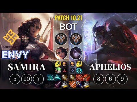EM Envy Samira vs Aphelios Bot - KR Patch 10.21