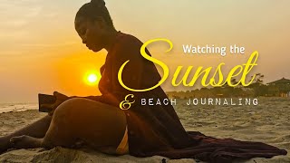 Golden Sunset & Beach Journaling  - Relaxing sea waves with African Music, no talking! ☀️