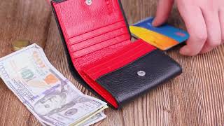 Комплектний жіночий гаманець з монетницею з натуральної шкіри KARYA 21382 чорний