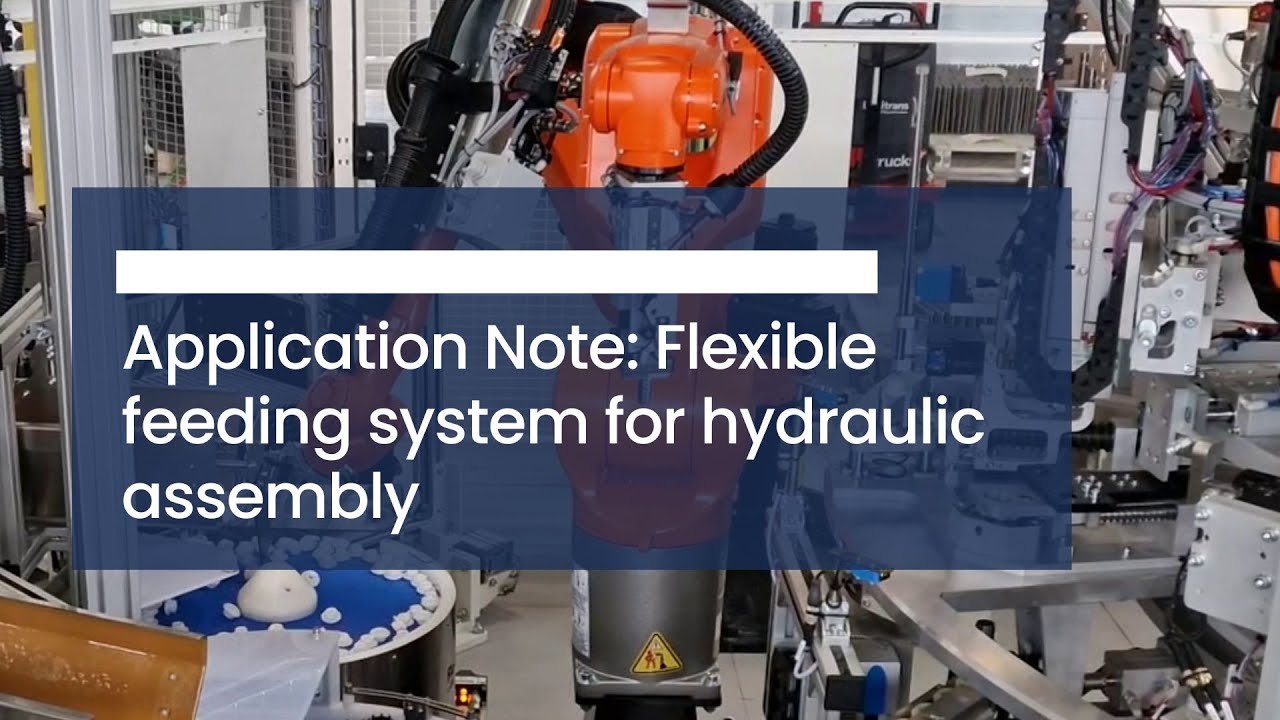 FlexiBowl® | Flexible Parts Feeding System [ six components |  hydraulic assembly | KUKA Robots]