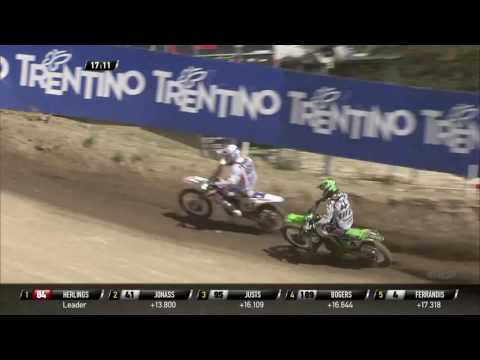Dylan Ferrandis passes Brian Bogers MXGP of Trentino MX2 Race 2 - motocross 2016